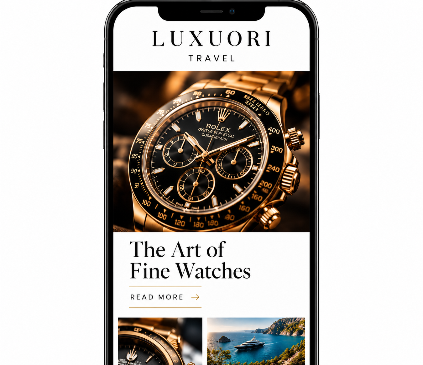 Luxuori mobile website