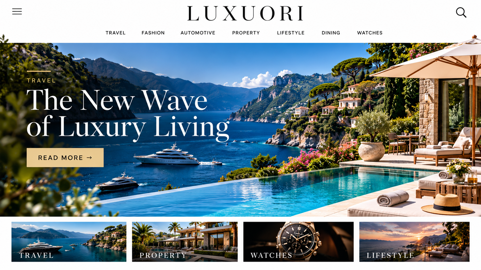 Luxuori Homepage Takeover